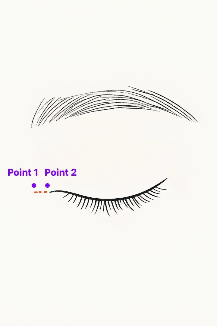Two short points[d] are[m] selected and incised[d] to[m] remove excess skin.