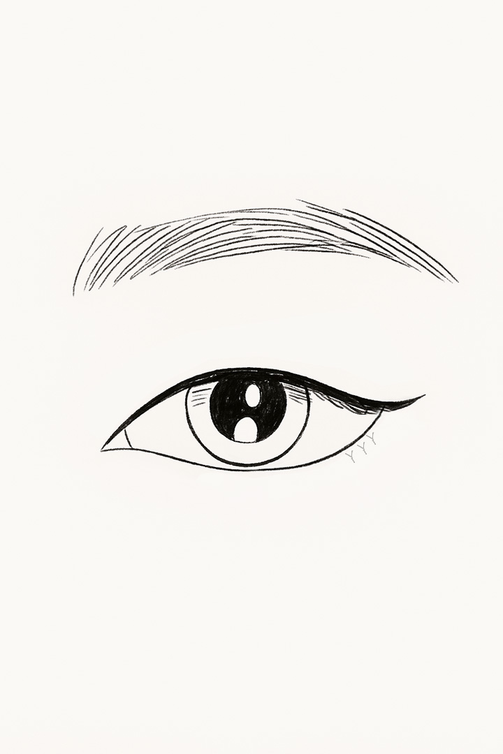 Suture inside the conjunctiva.