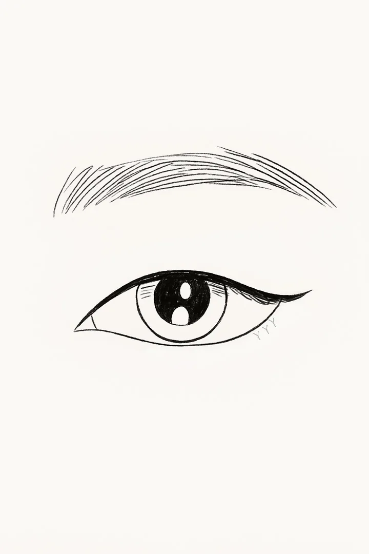Suture inside the conjunctiva.