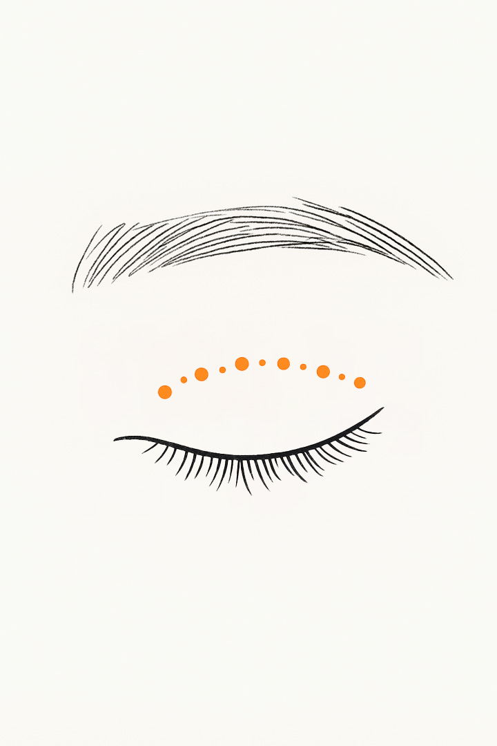 Designate points[d] along[m] the designed line.