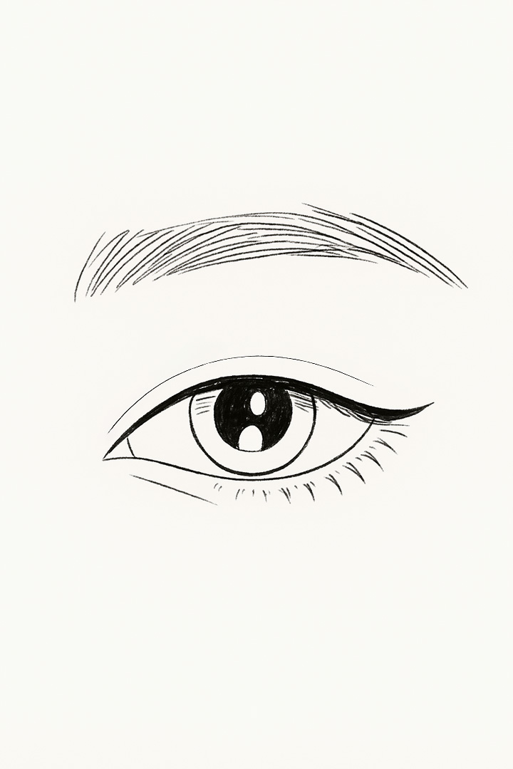 We create a[m] natural-looking[b] lower eye line.